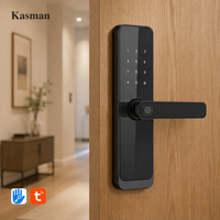 Kasman SOURCE PRIX Porte en bois Serrure intelligente Porte d'entrée Ttlock Tuya Wifi Zigbee Serrure de porte à numéro numérique