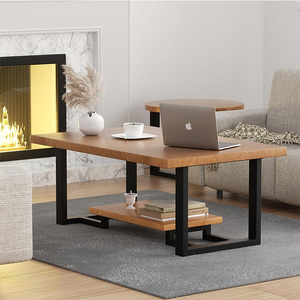 Pieds de banc robustes / Pieds de table carrés en métal DIY, hauteur 16 pouces, largeur <span class=keywords><strong>18</strong></span> pouces, pieds de table basse améliorés à 2 niveaux - Product Image 2