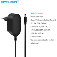 Adaptateur d'alimentation CC avec prise US, certifié CE GS ERP EMC, adaptateur AC/DC 12V, 9V 12V 1.5A 2A 2 ampères 12V2A 24V 1A 1000mA 2000mA, adaptateur secteur UE