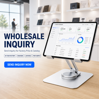 Delikli Isı Dağıtımlı Katlanabilir Tablet Standı 360 Derece Dönebilen Akrilik Alüminyum Alaşımlı 4KG Çift Çubuklu Ayarlanabilir Ofis İçin OEM Toplu