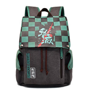 Sac à dos scolaire pour enfants 27*12*42cm, 4 designs populaires, style japonais, en toile lavée et tissu PU imperméable, motif Anime <span class=keywords><strong>Demon</strong></span> Slayer - Product Image 2