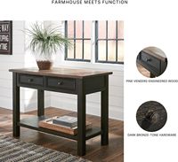Table console de salon rustique Signature Design Ashley Tyler Creek avec 2 tiroirs |   Bois massif, montage facile, profondeur 22 pouces
