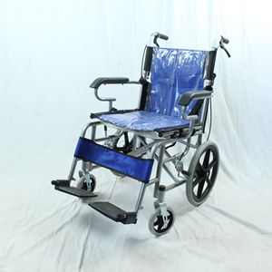 Fauteuil roulant manuel pliable léger 12,5 kg en alliage d'acier inclinable pour personnes âgées, usage hospitalier - Product Image 3