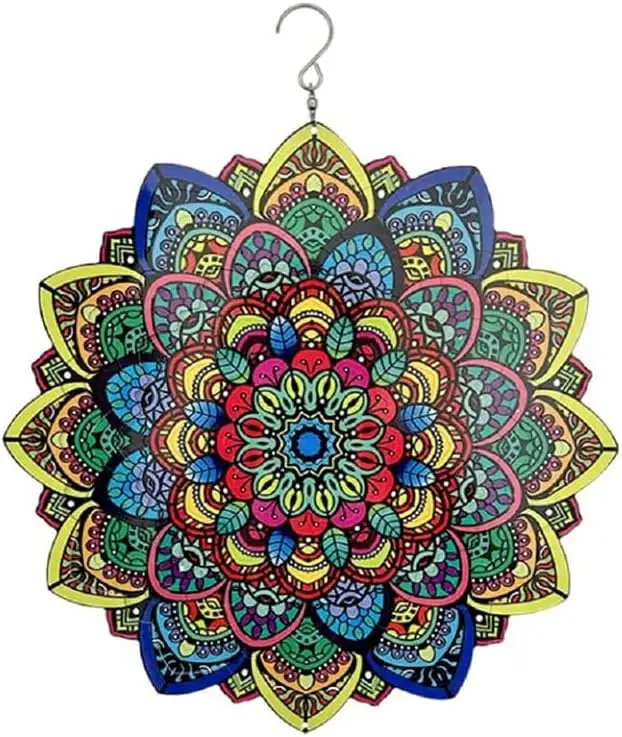 3D thép không gỉ Mandala gió Spinners cho sân và trang trí sân vườn đồ trang trí ngoài trời trang trí treo Mandala gió Spinner