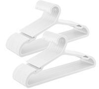 Lot de 50 cintres en plastique moulé par injection, larges encolures, design antidérapant, gain de place, blanc nuage