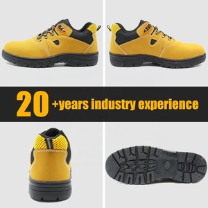 Chaussures de sécurité pour hommes en cuir nubuck <span class=keywords><strong>jaune</strong></span> à coupe basse, résistantes à l'huile, aux acides et aux alcalis, semelle en caoutchouc antidérapante, embout en acier, plaque intermédiaire en acier - Product Image 2