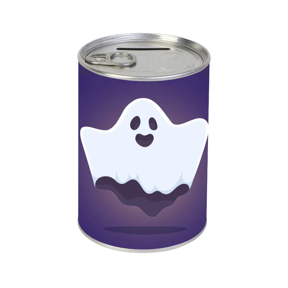 Halloween Kids Gift White Ghost Padrão Tin Can Money Box Giveaway Mini Presentes Bebê
