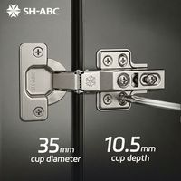 Bisagra hidráulica ajustable para puerta de armario, de acero laminado en frío, antirust, para herrajes de armarios domésticos y comerciales