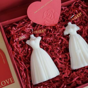 Vela <span class=keywords><strong>de</strong></span> Cera <span class=keywords><strong>de</strong></span> Soja con Diseño <span class=keywords><strong>de</strong></span> Vestido <span class=keywords><strong>de</strong></span> Novia, Caja <span class=keywords><strong>de</strong></span> Regalo con Logotipo Personalizado, Decoración Romántica para Bodas, Regalos Hechos a Mano - Product Image 2