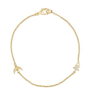 Gemnel Schmuck Messing Vergoldet Palm-Diamant-Pavé Büroklammer-Anhänger Böses-Auge-Armband für Damen - Product Image 2