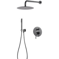 Nouvelle mode ensemble de douche en laiton fini doré brossé ensemble de mélangeur de douche de bain en céramique Cartridgr
