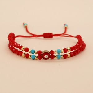 Nuovo arrivo braccialetto di perline in pietra di agata rossa per stile religioso Unisex <span class=keywords><strong>con</strong></span> occhi malvagi braccialetto di perle di onice intrecciato a mano regalo - Product Image 3
