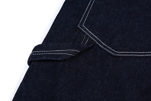 100% Cotton Denim Vintage Overalls Men Comfortable Medium Breathable Striped Jumpsuit Workwear <strong>Dungaree</strong> Button Autumn Customized - Product Image 3