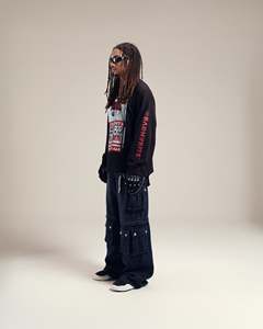 เสื้อยืดแขนยาวชิเก็ตโตผ้าฝ้ายพรีเมียมทรงบ็อกซี่ พร้อมลายกราฟิกฮาล์ฟโทน เหมาะสำหรับทุกประเภทของรูปร่าง - Product Image 3