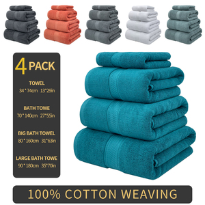 Ensemble de serviettes de luxe en coton 100% de haute qualité, super douces, absorbantes, douces pour la peau, brodées, grandes serviettes de bain et de visage - Product Image 1