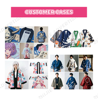 Costume de cosplay unisexe de style kimono japonais avec grand Obi HAPPI, grande taille, écologique et respirant