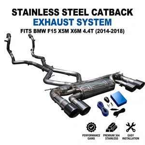 Kit d'échappement complet Vortex Bolt-On en acier inoxydable 304 pour BMW X5M X6M F15 F16 4.4T – Silencieux et système de tuyaux avant haute performance – Vente en gros usine - Product Image 1