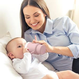 Gobelet en silicone de 280 ml avec paille, résistant à la chaleur et réutilisable, pour bébé, personnalisable avec logo – Vente en gros - Product Image 4