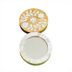 <b>Vanity</b> <b>Mirrors</b> Mother of Pearl Inlay Wooden Frame <b>Mirror</b> High End Wall Decor <b>Mirror</b> for Living Room Bedroom and Premium Home Sty - Product Image 1