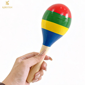<span class=keywords><strong>Prix</strong></span> de gros <span class=keywords><strong>Maracas</strong></span> en bois de couleur de Noël pour enfants Décoration festive Musique Illumination Éducation - Product Image 2