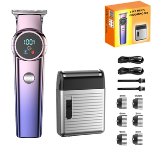 Recortadora Profesional Inalámbrica LCD para Barbero, Corte a 0mm, para Detalles y Contornos, Máquina Eléctrica USB para Cortar el Cabello, Manual en Inglés - Product Image 2