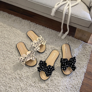 Sandales plates d'été à bout rond et nœud, design <span class=keywords><strong>tendance</strong></span>, tongs décontractées de plage pour femmes - Product Image 3