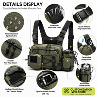 Sac de poitrine modulaire Gorpcore léger en nylon Ripstop avec porte-bouteille pour la randonnée, la ville et les voyages
