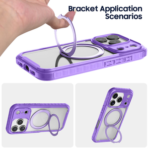 Wholesale for iPhone 17 Pro Max Clear PC Magnetic Kickstand <b>Case</b> Heavy Duty Drop Protection <b>Wireless</b> <b>Charging</b> - Product Image 3