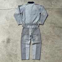 Maßgeschneiderte Outfits Zweiteiliges Denim-Jacken-Set Blaue Jeans-Anzüge Streetwear Acid Wash Vintage Baggy Denim-Set für Herren