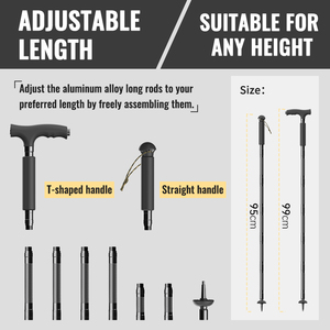 Cane Folding Survival Gear Aluminum Tactical Hiking <strong>Walking</strong> <strong>Sticks</strong> for Hiking Multi-functional Illuminated Trekking Poles - Product Image 2