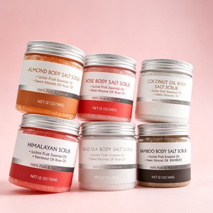 Aceites Esenciales Suaves para Baño, Exfoliante Corporal Blanqueador, Hidratante, Limpiador Profundo, Exfoliantes Corporales de Sal <span class=keywords><strong>del</strong></span> <span class=keywords><strong>Himalaya</strong></span> y Café - Product Image 1