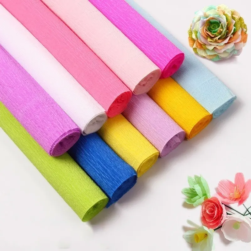 EVER BRIGHT High quality colored flower wrapping crepe paper Crepe Paper For Flower Crepe Paper Roll