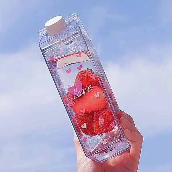 Ucuz fiyat hızlı teslimat tumbler kupası çevre dostu özel logo 1000ml plastik su kapaklı şişe
