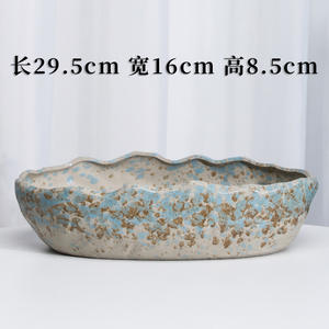 <span class=keywords><strong>Pot</strong></span> à fleurs <span class=keywords><strong>en</strong></span> céramique de grande taille, motif marteau, bouche peu profonde, simple, pour bonsaï, paysage, plante verte, contrôle des racines - Product Image 4