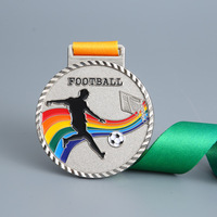 Design personnalisé Or Argent Bronze Athlétisme Sports Trophée Coureur Football Gagnant Sport Métal Prix Football Médailles et Trophées