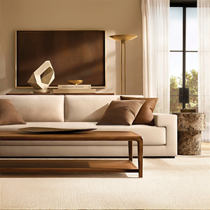 Sofá RH <span class=keywords><strong>PIERO</strong></span>, Muebles Modernos de Madera para Sala de Estar, Sofá Seccional Tapizado en Tela para Hoteles, Relleno de Esponja - Product Image 4