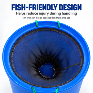STARFISH Seau de transport robuste pour poissons vivants avec filet anti-saut en HDPE 48x75cm pour l'aquaculture, vente en gros - Product Image 4