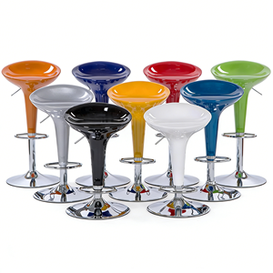 Vente flash - Tabourets pivotants <span class=keywords><strong>en</strong></span> plastique ABS de style nordique, réglables <span class=keywords><strong>en</strong></span> <span class=keywords><strong>hauteur</strong></span>, avec base ronde <span class=keywords><strong>en</strong></span> métal, pour bar, hôtel, réception, <span class=keywords><strong>cuisine</strong></span> - Product Image 2