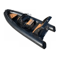 Bateau le plus vendu en fibre de verre 20ft bateau gonflable de pêche avec volant bateau à côtes hypalon 580