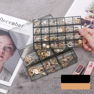 휴대용 보석 상자 목걸이 케이스 클리어 큰 플라스틱 보석 주최자 귀걸이 보관 반지 상자 - Product Image 6