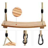 Balançoire d'arbre en bois moderne pour l'intérieur et l'extérieur, pour les enfants, les adultes et les enfants, pour la cour et le parc.