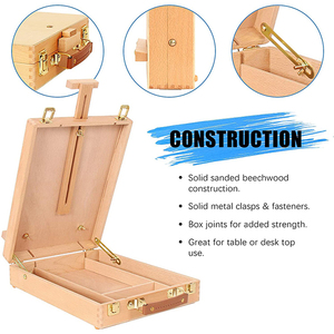 Caballete de madera para <span class=keywords><strong>mesa</strong></span> ajustable, caja de artista con almacenamiento - Product Image 4
