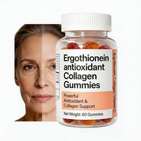 Bonbons gélifiés sans sucre à l'acide hyaluronique, ergothionéine et collagène antioxydant en flacon pour les soins post-fatigue