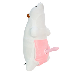 Women's Plush Bear Pillow Doll Gun Machine Heat Patches 20-Speed <b>Vibration</b> USB Rechargeable IPX7 Waterproof Eco-Friendly Latex - Product Image 1