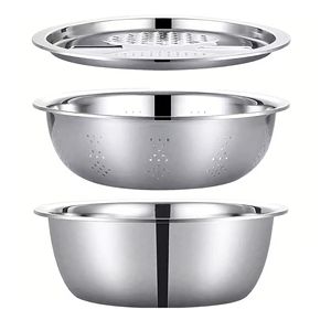 Juego de Ralladores de Verduras de Acero Inoxidable de 24cm-30cm, Aptos para Lavavajillas, Utensilio de Cocina para Rebanar y Triturar Verduras - Product Image 1