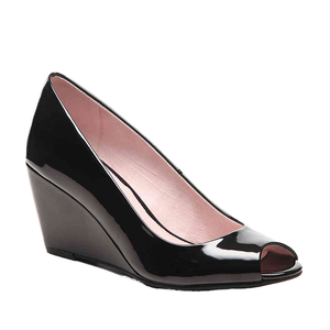 Sandales compensées respirantes pour femme, style bureau, à bout rond, en PU, à enfiler, pour l'été et le printemps - Product Image 1