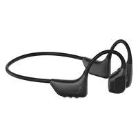 Earphone Konduksi Tulang Tanpa Kabel, Headset Tahan Air IPX8 dengan Pengait Telinga, Pemutar MP3 Kartu TF untuk Berlari dan Berenang