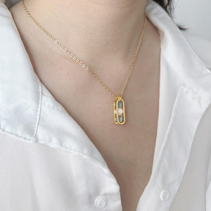 Collar Minimalista de Acero Inoxidable 316, Impermeable, con Colgante de Cuarzo Natural para Protección y Sanación, Regalo de Meditación para Ella - Product Image 3