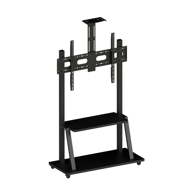 Mobile TV Cart Cold Rolled Steel Power Coated 100kg Load Capacity for 50"-100"