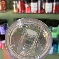 Nouveautés : Gobelets en PS acrylique sans BPA, type boule à neige, 17 oz, à double paroi, transparents, pré-perforés avec couvercles coulissants pour loisirs créatifs
